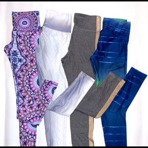 NWT four pairs of high waisted leggings Size L